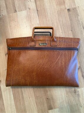 Vintage Stradellina Slim Faux Leather Brief/Laptop Case 2 Compartments 16x11”
